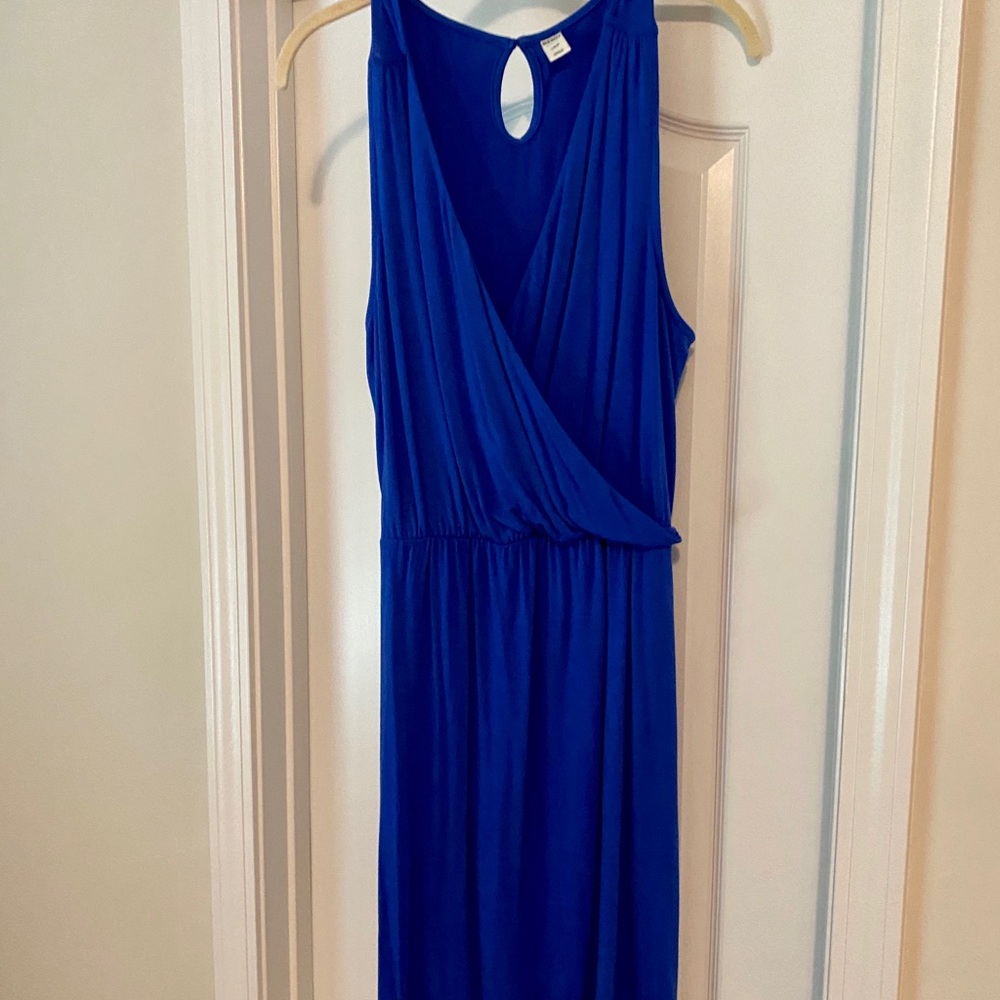 Blue wrap style sundress